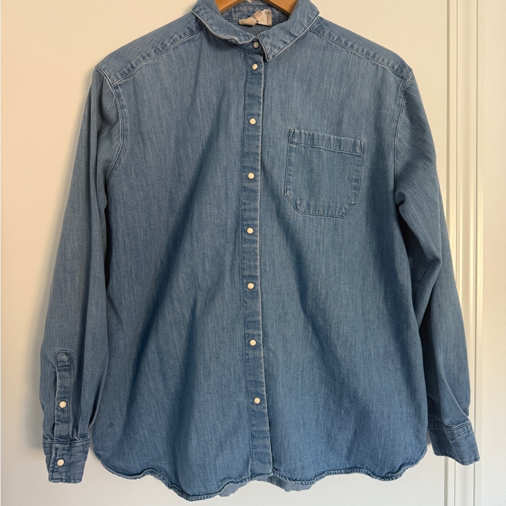 Sezane Denim Blue Button Down Shirt